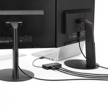 StarTech.com USB 3.0 Mini Dock – nešiojama USB-A stotelė su dviem DisplayPort 4K 60Hz ir Gigabit Ethernet – 30 cm kabelis