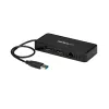 StarTech.com USB 3.0 Mini Dock – nešiojama USB-A stotelė su dviem DisplayPort 4K 60Hz ir Gigabit Ethernet – 30 cm kabelis