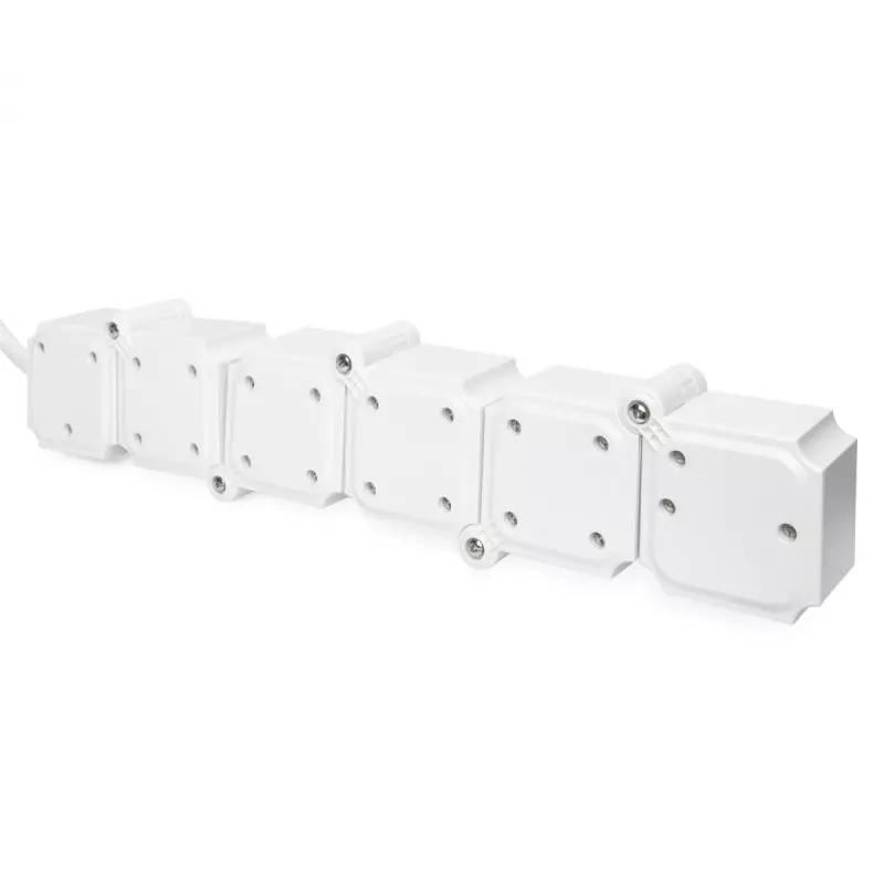 DIGITUS DA-70620 4-jų lizdų lankstus maitinimo blokas su 2 USB prievadais ir jungikliu