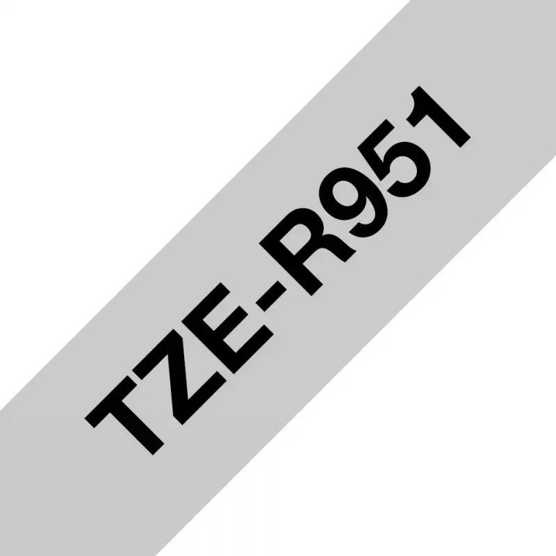 Brother TZE-R951 juostelė etiketėms spausdinti, juoda ant sidabrinės, 24 mm x 4 m