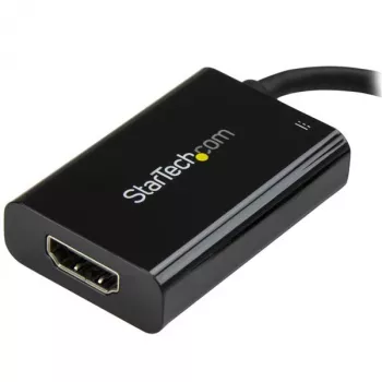 StarTech.com USB-C į HDMI 2.0 adapteris su Power Delivery – 4K 60Hz USB Type-C į HDMI vaizdo keitiklis – 60W PD įkrovimo prievadas – suderinamas su Thunderbolt 3 – juodos spalvos