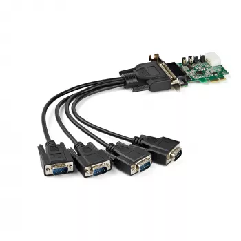 StarTech.com 4 prievadų PCI Express RS232 serijinis adapteris - PCIe RS232 serijinis valdiklis - PCIe į serijinį DB9 - 16950 UART - žemo profilio plėtimosi kortelė - Windows/Linux - TAA