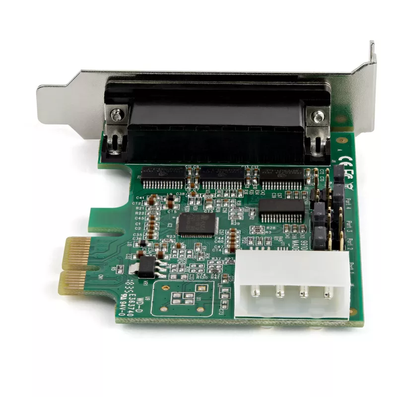 StarTech.com 4 prievadų PCI Express RS232 serijinis adapteris - PCIe RS232 serijinis valdiklis - PCIe į serijinį DB9 - 16950 UART - žemo profilio plėtimosi kortelė - Windows/Linux - TAA