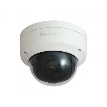 LevelOne GEMINI stacionarus kupolinis IP tinklo fotoaparatas, 4 MP, H.265, 802.3af PoE, IR šviesos diodai, vidaus / lauko