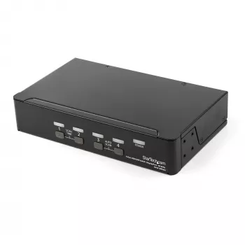 StarTech.com 4 prievadų DisplayPort KVM jungiklis – 4K 60Hz – vienas ekranas – dviejų prievadų UHD DP 1.2 USB KVM jungiklis su integruotu USB 2.0 centru ir garsu – Dell, HP, Apple, Lenovo – TAA atitiktis