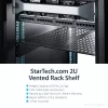 StarTech.com CABSHELF22V 2U ventiliuojama lentyna serverio stovui – universali konsolinė lentyna 19 colių tinklo įrangos stovui, plieninė, 23 kg talpa, 22 colių gylio, juoda