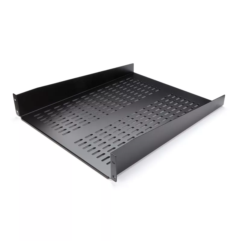 StarTech.com CABSHELF22V 2U ventiliuojama lentyna serverio stovui – universali konsolinė lentyna 19 colių tinklo įrangos stovui, plieninė, 23 kg talpa, 22 colių gylio, juoda