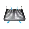 StarTech.com CABSHELF22V 2U ventiliuojama lentyna serverio stovui – universali konsolinė lentyna 19 colių tinklo įrangos stovui, plieninė, 23 kg talpa, 22 colių gylio, juoda