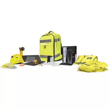 DICOTA Hi-Vis Backpack Yellow – didelio matomumo kuprinė su EN ISO 20471:2013 sertifikatu
