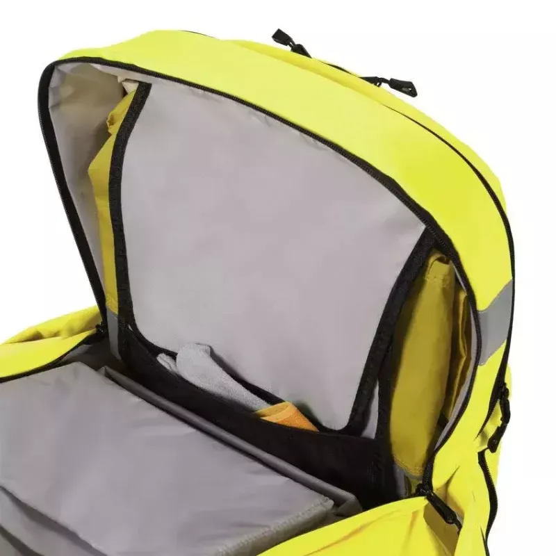 DICOTA Hi-Vis Backpack Yellow – didelio matomumo kuprinė su EN ISO 20471:2013 sertifikatu