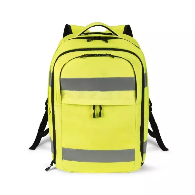 DICOTA Hi-Vis Backpack Yellow – didelio matomumo kuprinė su EN ISO 20471:2013 sertifikatu