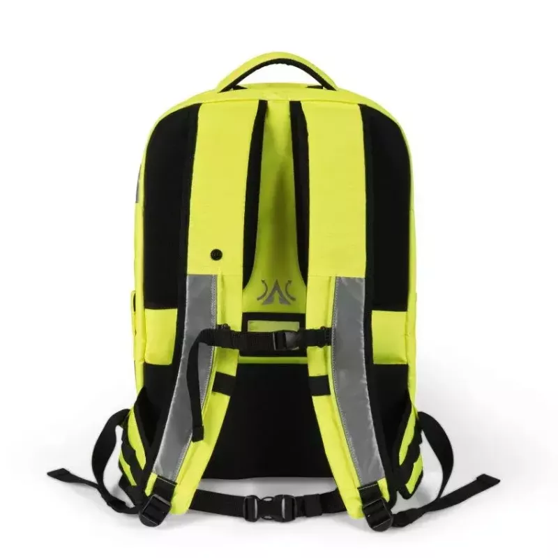 DICOTA Hi-Vis Backpack Yellow – didelio matomumo kuprinė su EN ISO 20471:2013 sertifikatu