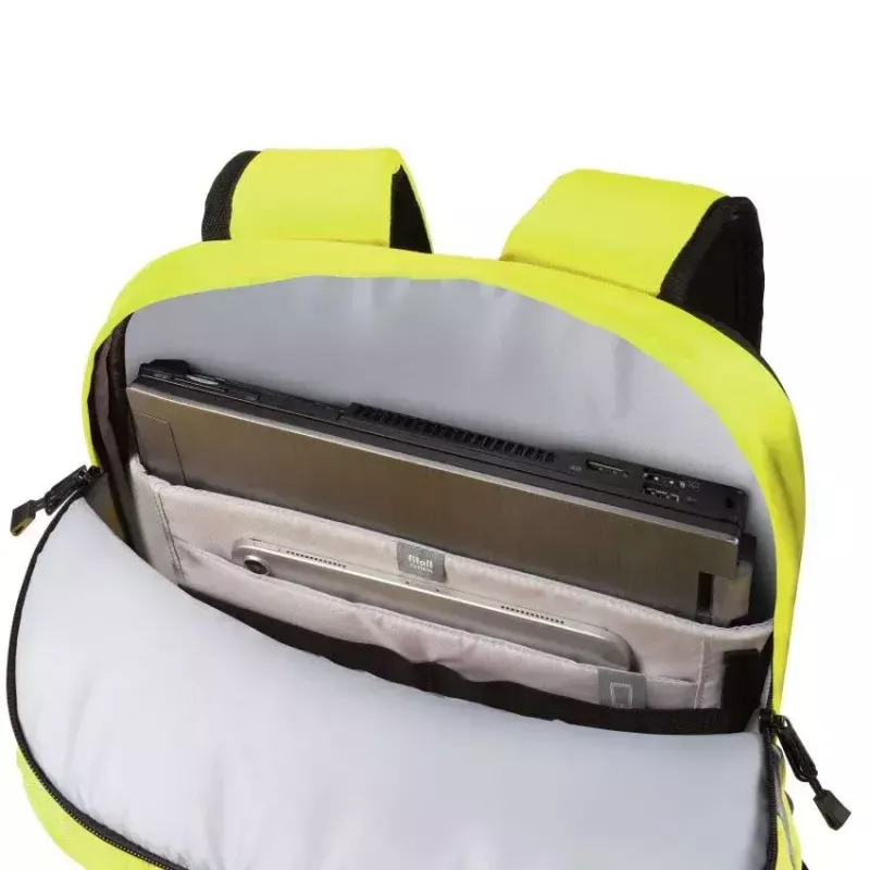 DICOTA Hi-Vis Backpack Yellow – didelio matomumo kuprinė su EN ISO 20471:2013 sertifikatu