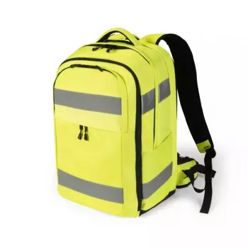 DICOTA Hi-Vis Backpack Yellow – didelio matomumo kuprinė su EN ISO 20471:2013 sertifikatu