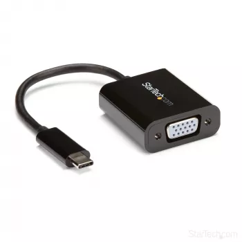 StarTech.com USB-C į VGA adapteris – juodas – 1080p – vaizdo keitiklis, skirtas MacBook Pro – USB C į VGA ekrano jungtis – atnaujinta versija CDP2VGAEC