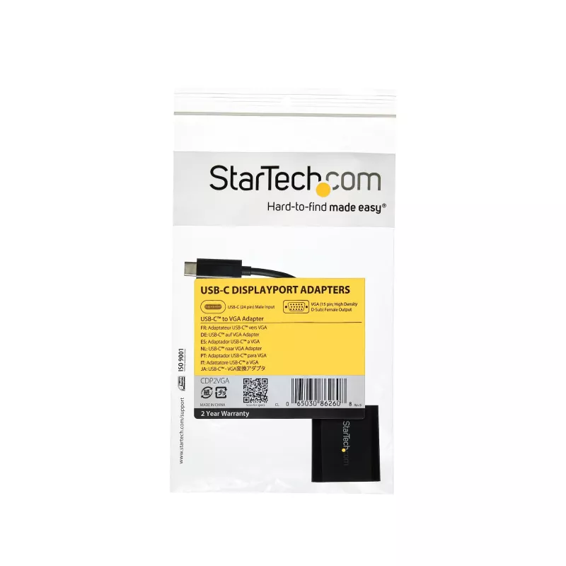 StarTech.com USB-C į VGA adapteris – juodas – 1080p – vaizdo keitiklis, skirtas MacBook Pro – USB C į VGA ekrano jungtis – atnaujinta versija CDP2VGAEC