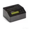 StarTech.com Vieno lizdo kietojo disko trynimo stotelė, autonominis HDD/SSD sanitizer, USB 3.0 į SATA II (3 Gbps), 9 trynimo režimai, LCD ekranas, saugus kietojo disko trynimo dokas, DB-9 spausdintuvo prievadas, TAA atitinkantis