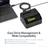 StarTech.com Vieno lizdo kietojo disko trynimo stotelė, autonominis HDD/SSD sanitizer, USB 3.0 į SATA II (3 Gbps), 9 trynimo režimai, LCD ekranas, saugus kietojo disko trynimo dokas, DB-9 spausdintuvo prievadas, TAA atitinkantis
