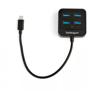 StarTech.com 4 prievadų USB-C šakotuvas – USB-C į 4x USB-A prievadus – SuperSpeed 10Gbps USB 3.2 Gen 2 Type-C šakotuvas – maitinamas iš USB – nešiojamas/kompaktiškas USB-C į USB adapteris nešiojamam kompiuteriui – aliuminis