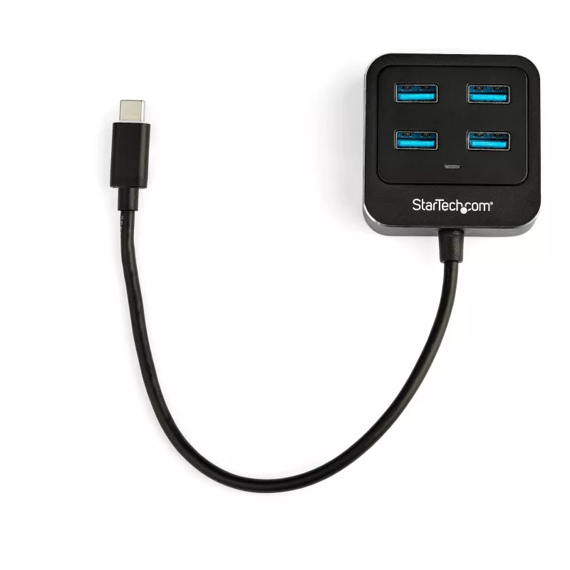 StarTech.com 4 prievadų USB-C šakotuvas – USB-C į 4x USB-A prievadus – SuperSpeed 10Gbps USB 3.2 Gen 2 Type-C šakotuvas – maitinamas iš USB – nešiojamas/kompaktiškas USB-C į USB adapteris nešiojamam kompiuteriui – aliuminis