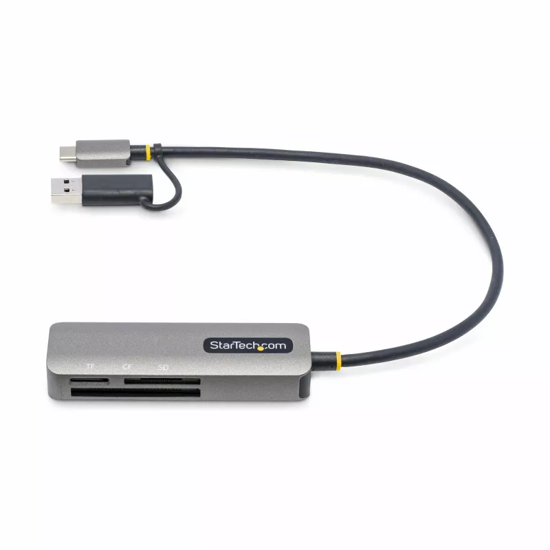 StarTech.com FCREADMICRO3V2 USB 3.0 kelių formatų atminties kortelių skaitytuvas, SD/microSD/CompactFlash, USB-C su USB-A adapteriu, 5 Gbps