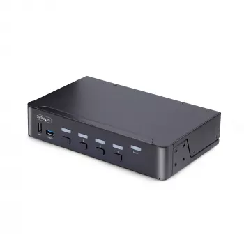 StarTech.com 4 prievadų DisplayPort KVM jungiklis, 8K 60Hz / 4K 144Hz, vienas ekranas, DP 1.4, 2x USB 3.0 prievadai, 4x USB 2.0 HID prievadai, mygtukinis ir klavišų perjungimas, TAA atitikimas