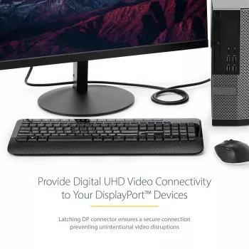 StarTech.com 1 m DisplayPort 1.2 kabelis – 4K x 2K Ultra HD VESA sertifikuotas DP laidas – užrakinamos jungtys