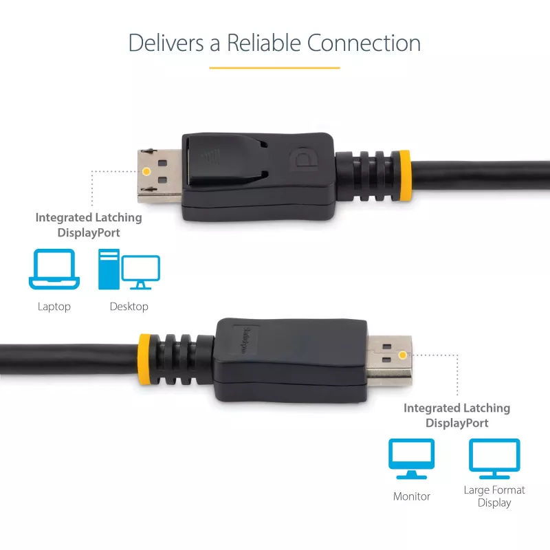 StarTech.com 1 m DisplayPort 1.2 kabelis – 4K x 2K Ultra HD VESA sertifikuotas DP laidas – užrakinamos jungtys
