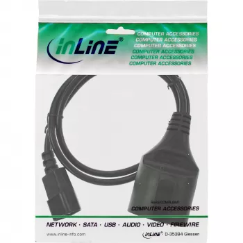 InLine maitinimo laidas, C14 į Schutzkontakt kištuką, juodas, 0,5 m