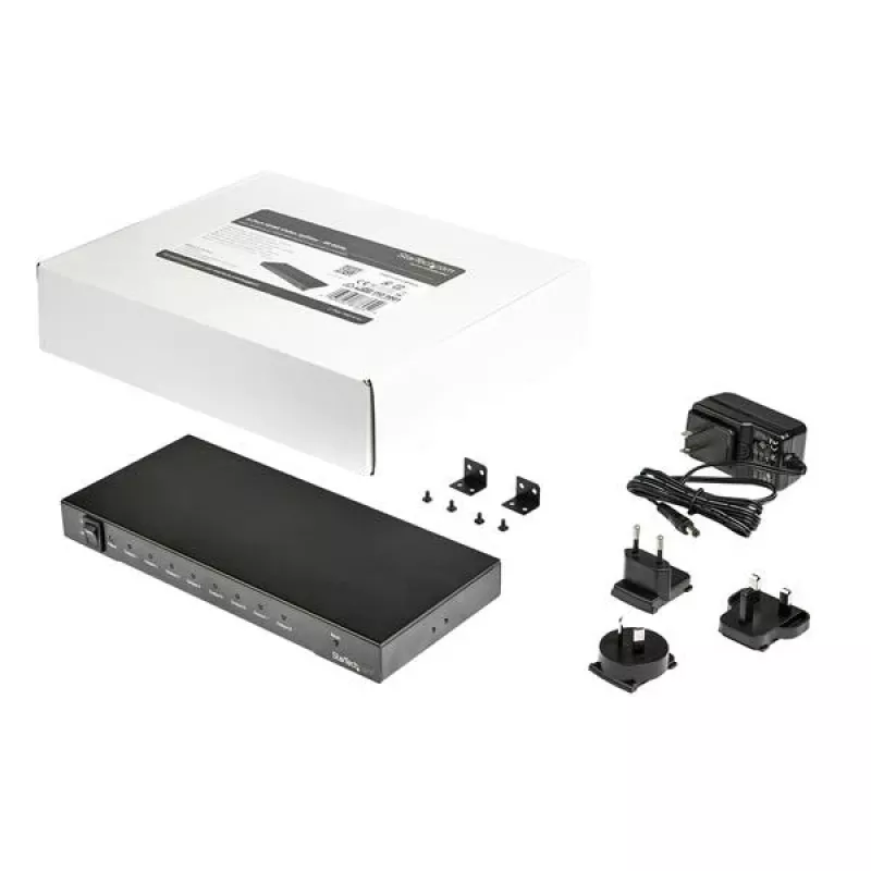 StarTech.com 8 prievadų HDMI skirstytuvas 4K 60Hz, HDMI, 8x HDMI, 3840 x 2160 pikselių, juoda, 4K Ultra HD, 60 Hz