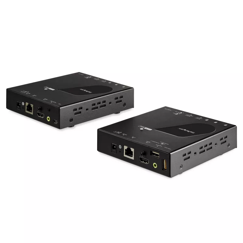 StarTech.com HDMI KVM prailgintuvas per IP tinklą – 4K 30Hz HDMI 2.0 ir USB per IP LAN arba Cat5e/Cat6 Ethernet kabeliu (100m/330ft) – Nuotolinio KVM jungiklio/konsolės siųstuvas-imtuvas rinkinys