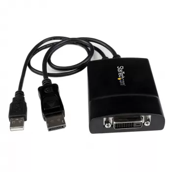 StarTech.com DisplayPort į DVI Dual Link aktyvus adapteris - DisplayPort į DVI-D vaizdo keitiklis 2560x1600 60Hz - DP 1.2 į DVI monitorių - USB maitinimas - Užfiksuojanti DP jungtis
