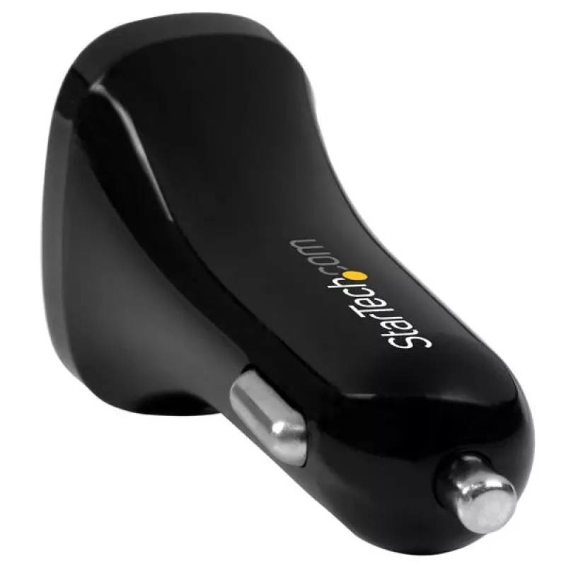 StarTech.com Dviejų prievadų USB automobilinis įkroviklis – 24W/4,8A – juodas