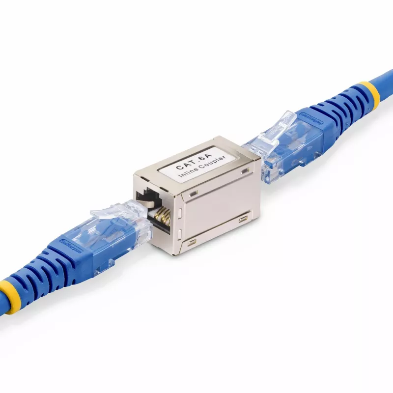 StarTech.com ekranuotas RJ45 jungiklis, Cat6a prailginimo mova, moteriškas į moterišką (F/F) T568B, ekranuotas eterneto kabelio prailginimas