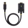StarTech.com 2 m USB į Null Modem serijinį adapterio kabelį, COM išlaikymas, FTDI, USB-A į DB9 RS232, keičiami DB9 varžtai/veržlės, Windows/macOS/Linux