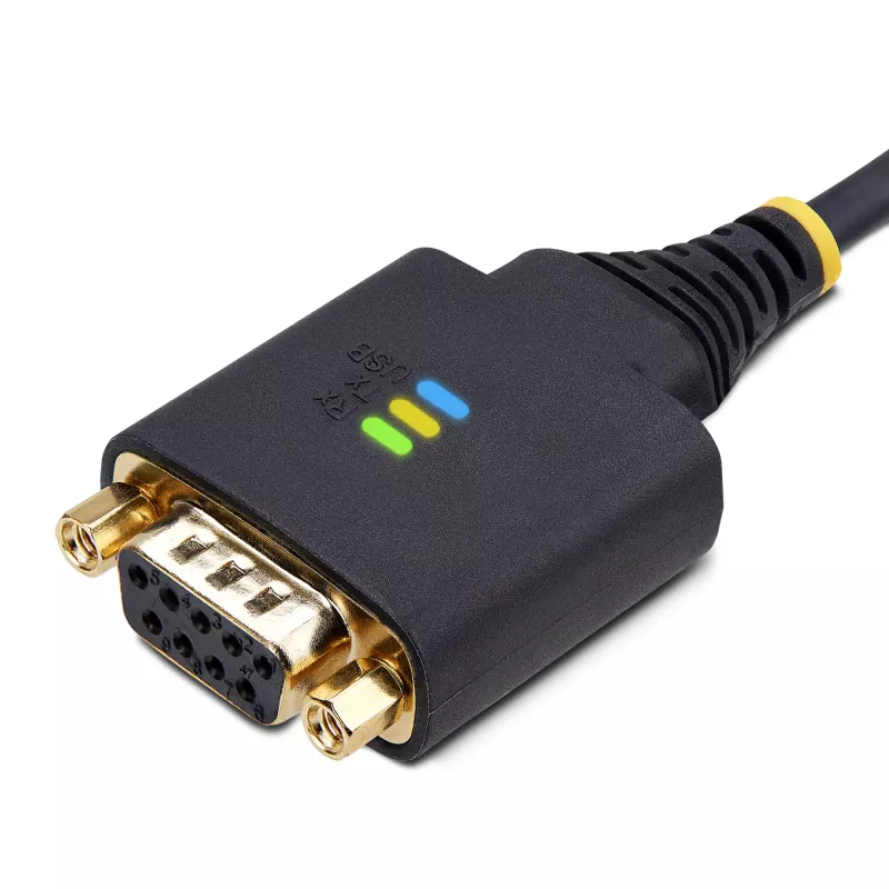StarTech.com 2 m USB į Null Modem serijinį adapterio kabelį, COM išlaikymas, FTDI, USB-A į DB9 RS232, keičiami DB9 varžtai/veržlės, Windows/macOS/Linux