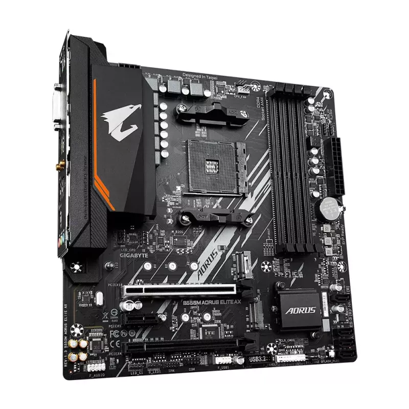 Motininė plokštė GIGABYTE B550M AORUS ELITE AX, AMD B550, lizdas AM4, Micro ATX