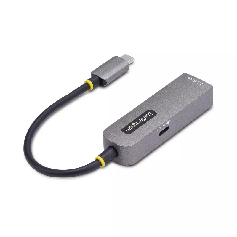 StarTech.com USB-C iki Ethernet adapteris 2,5GbE, 100W PD perdavimas, NBASE-T NIC, USB 3.0 Type-C 2,5/1G kelių greičių tinklas, suderinamas su Thunderbolt, Windows ir Mac