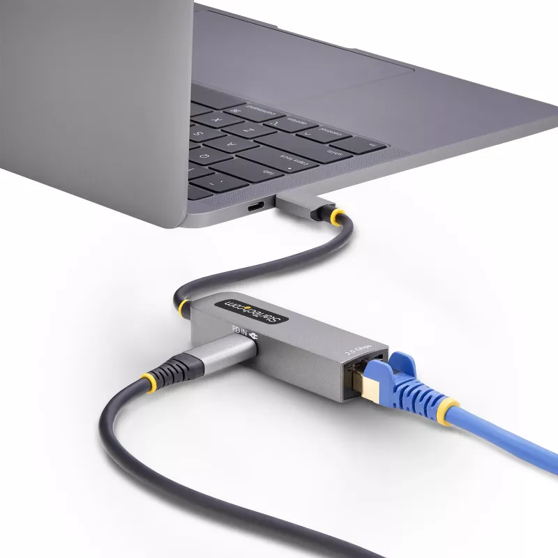 StarTech.com USB-C iki Ethernet adapteris 2,5GbE, 100W PD perdavimas, NBASE-T NIC, USB 3.0 Type-C 2,5/1G kelių greičių tinklas, suderinamas su Thunderbolt, Windows ir Mac