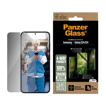 PanzerGlass ® ECO MATRIX 4-Way privatumo ekrano apsauga Samsung Galaxy S25 | S24 | Ultra-Wide Fit