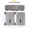 StarTech.com 4 prievadų kelių įrenginių USB-C įkroviklis, 240W bendra, vienas prievadas 140W EPR, PD 3.1, sraigtiniai fiksavimo prievadai, skirtas posėdžių salėms, su laikikliu montavimui ant paviršiaus