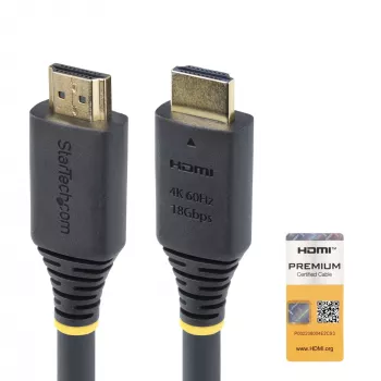 StarTech.com 15 m aktyvus aukštos spartos HDMI kabelis, 4K 60Hz/1440p 144Hz, HDR10/HDCP 2.2/ARC, 18Gbps, UHD HDMI 2.0 laidas televizoriui/monitoriui/ekranui, TPE apvalkalas