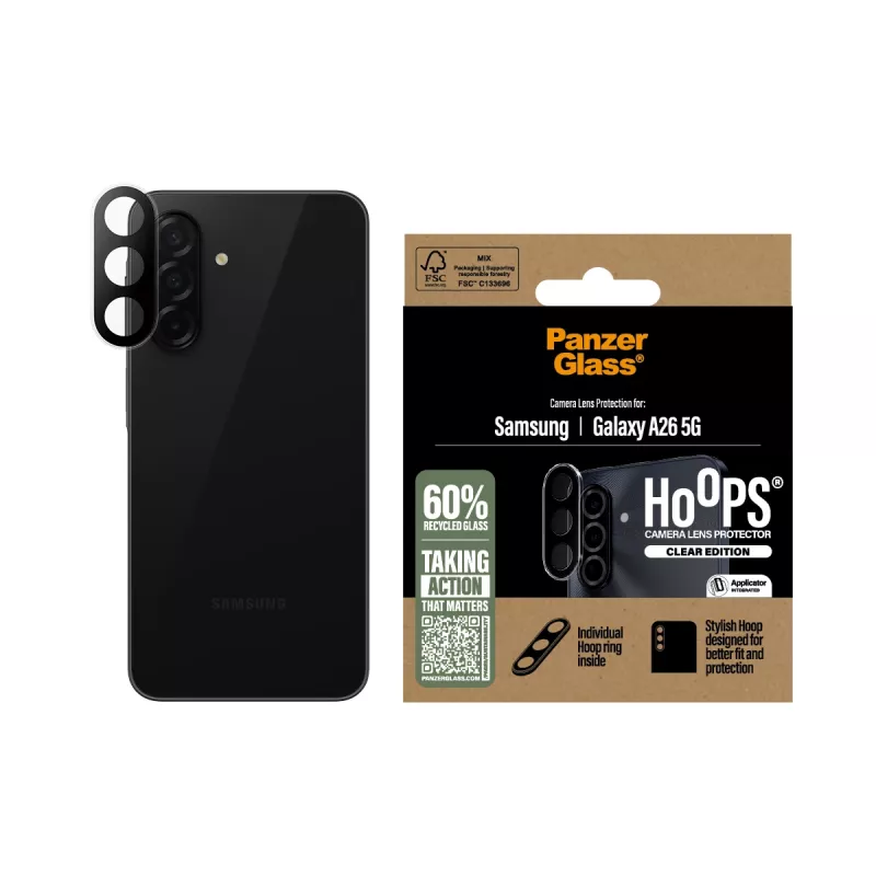 PanzerGlass kameros objektyvo apsauga Samsung Galaxy A26 5G atspari įbrėžimams ir smūgiams