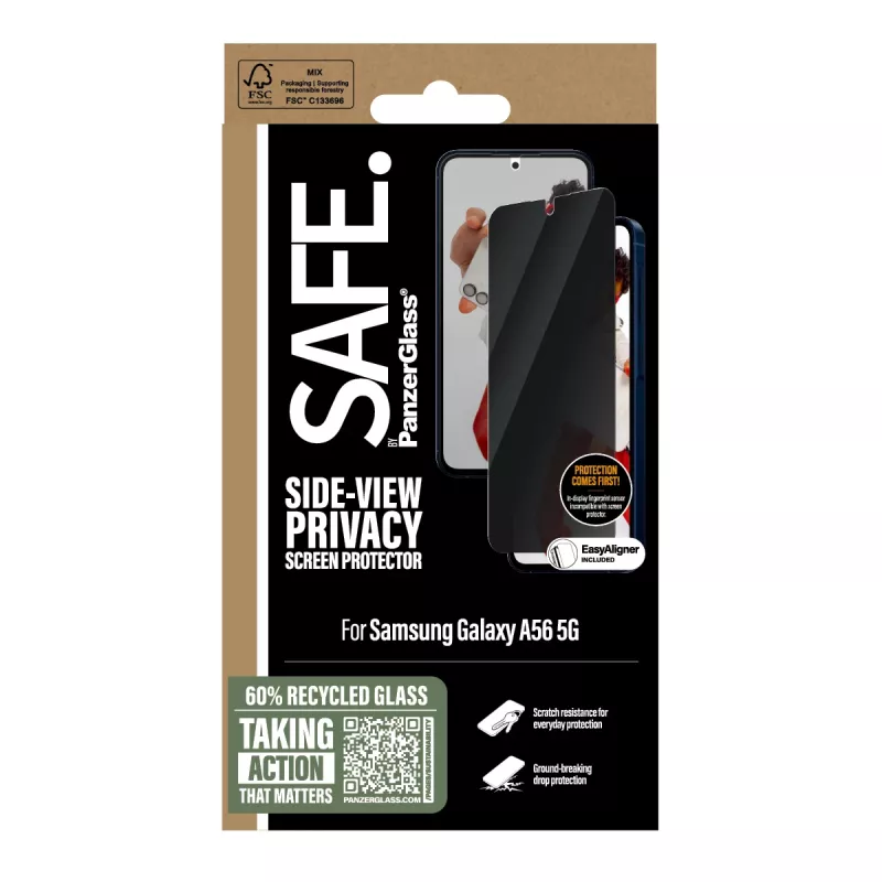 PanzerGlass SAFE. by ® Privatumo ekrano apsauga Samsung Galaxy A56 5G | Ultra-Wide Fit su EasyAligner
