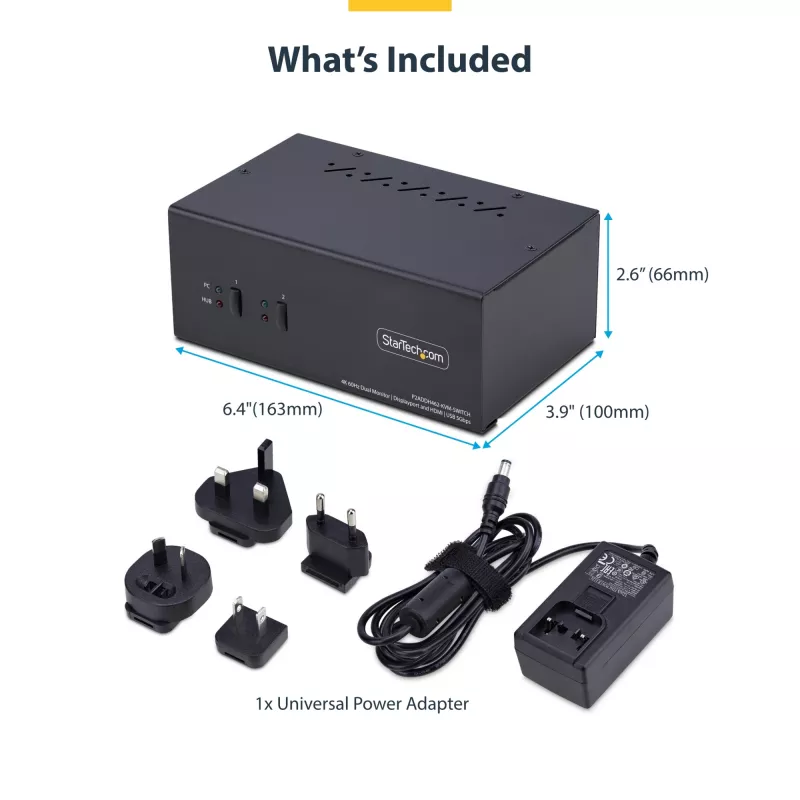StarTech.com P2ADDH462-KVM-SWITCH KVM jungiklis juodas