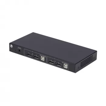 StarTech.com 2 prievadų dviejų monitorių DisplayPort KVM jungiklis su dvigubo vaizdo matrica, 4K 60Hz, 4 USB šakotuvų prievadai, perjungimas klavišais, DP 1.2 matricos KVM, TAA atitikmuo