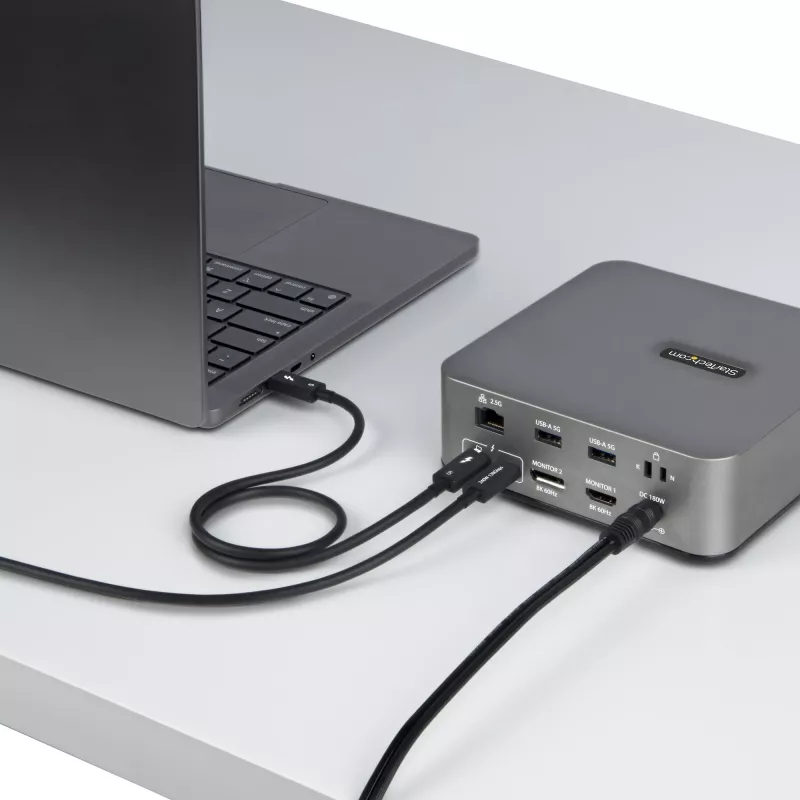 StarTech.com 2,6 pėdų (80 cm) Thunderbolt 5 laidas, 80 Gbps / iki 120 Gbps, 240 W PD, 8K 60 Hz, sertifikuotas Thunderbolt laidas – suderinamas su Thunderbolt 4 / USB4 / USB-C