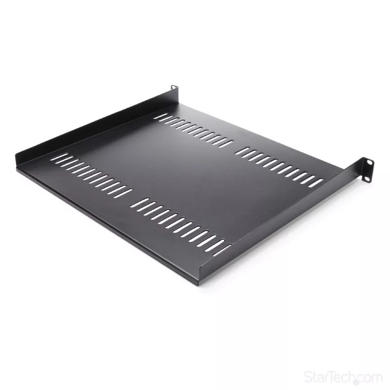 StarTech.com 1U ventiliuojama lentyna 19 inch serverio stovui – 20 kg talpa, 16 colių gylio, juoda