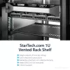 StarTech.com 1U ventiliuojama lentyna 19 inch serverio stovui – 20 kg talpa, 16 colių gylio, juoda