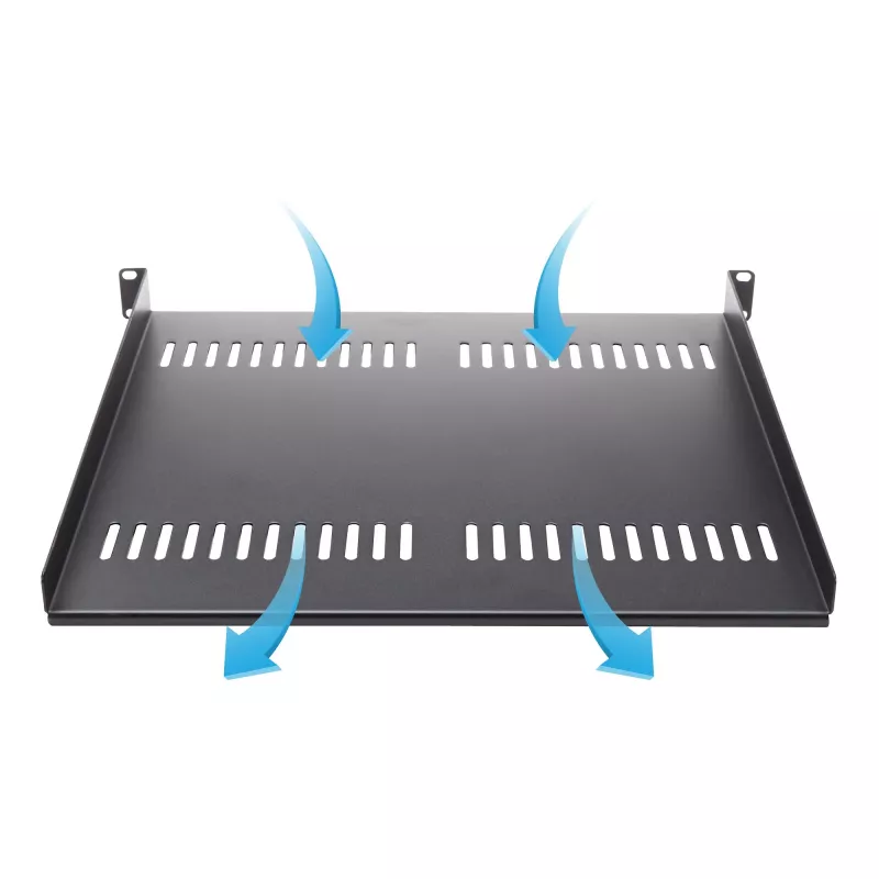 StarTech.com 1U ventiliuojama lentyna 19 inch serverio stovui – 20 kg talpa, 16 colių gylio, juoda
